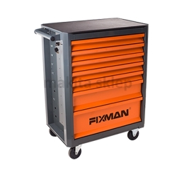 FIXMAN Szafka narzędziowa serwisowa, profilowana, 7 szuflad + 99 szt klucze i akcesoria – M1RP7BW / wózek warsztatowy