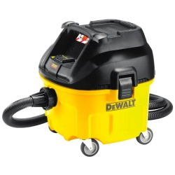 DEWALT DWV901L odkurzacz przemysłowy z automatycznym otrząsaczem na mokro i na sucho 1400W klasa L 210 mbar 30 litrów