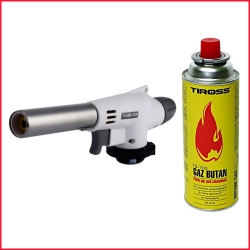 FG920 Ceramiczny palnik z zapłonem piezo + nabój gazowy TIROSS TS-700 pojemność 400ml