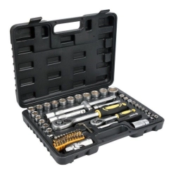 VOREL by TOYA 58704 zestaw narzędzi ręcznych nasadek bitów kluczy grzechotek i adapterów 72 elementy (zestaw narzędziowy)