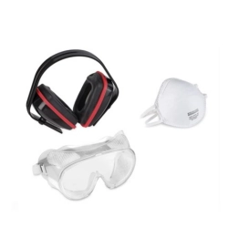 KREATOR KRTS60001 Zestaw ochronny - maska, okulary ochronne, nauszniki przeciwhałasowe