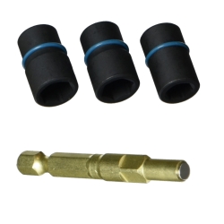 MAKITA B-40381 Komplet nasadek udarowych 8mm (5/16"), 9,6mm (3/8"), 10mm z wymiennym uchwytem 1/4" HEX, silny magnes trwały, możliwość czyszczenia