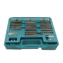 MAKITA E-11689 Zestaw bitów akcesoriów i narzędzi ręcznych 256 elementów bity wiertła klucz ołówek miara poziomica