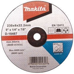 MAKITA D-18487 Ściernica, tarcza zgrubna do metalu, szlifierska do szlifowania 230mm 6mm (10szt) WYPRZEDAŻ