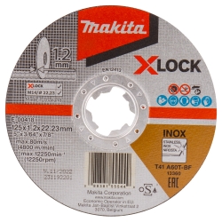 MAKITA E-00418 tarcza tnąca do metalu 125mm 1,2mm X-LOCK 10 szt T41 (do cięcia 125x1.2x22.23mm INOX stal nierdzewna nirosta)