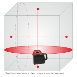 PRO LR-500D automatyczny laser rotacyjny średnica 500m IP54 dokładność 1mm/10m spadki X Y max 15% (laserowy niwelator obrotowy 3-01-06-L1-099)